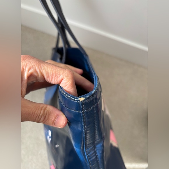 Kate Spade Going Places World Map Tote Bag Travel Print Rare Navy Pink - Picture 5 of 9